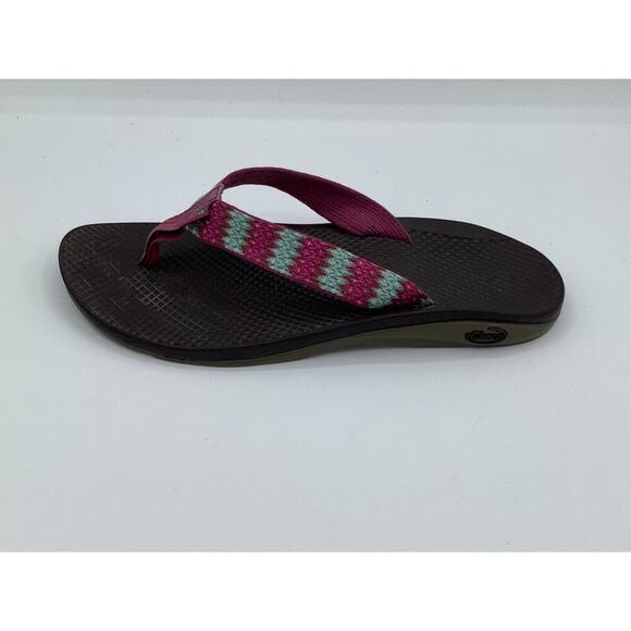 Chaco Womens Size 10 Sandals Flip Flops Purple Chevron Print GUC - Picture 7 of 8